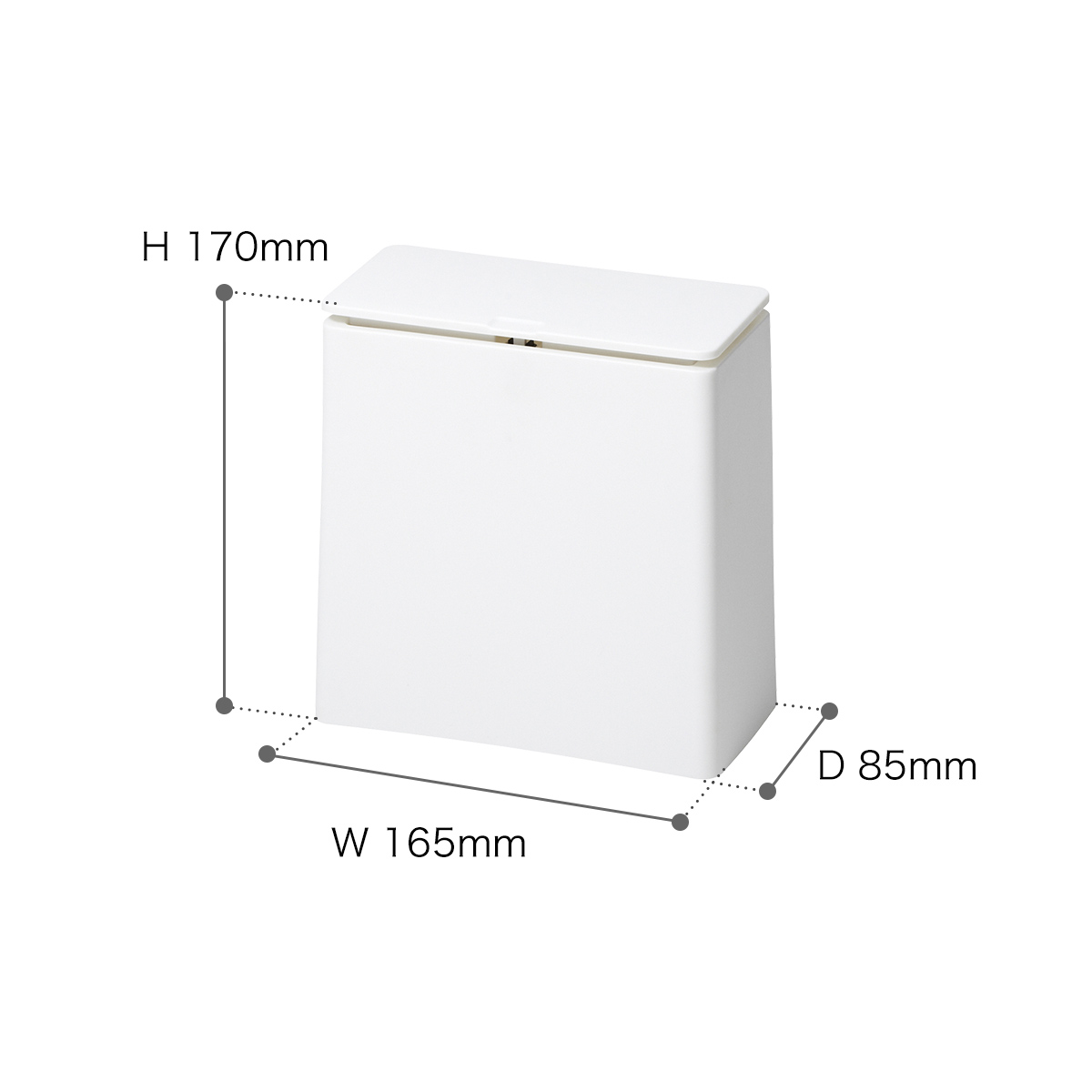 ideaco フタ付きごみ箱 1.4L ホワイト