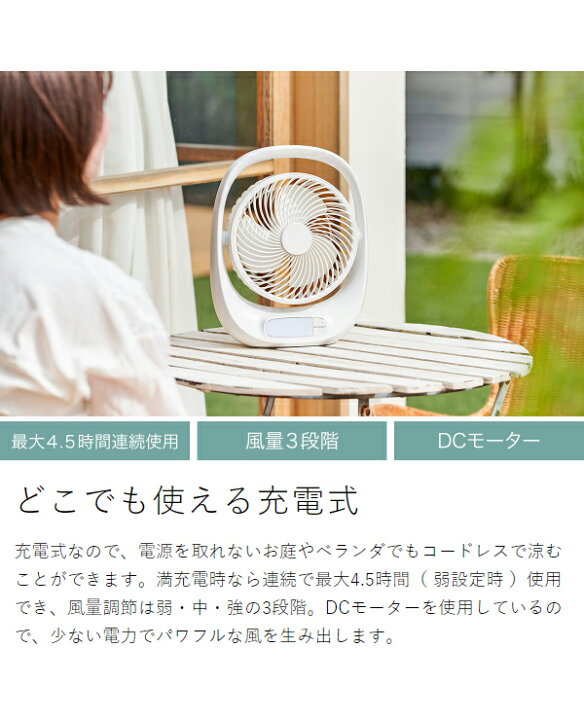 楽天市場】【特典付き】扇風機 デスクファン 充電式 コードレス 