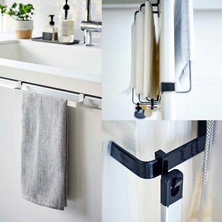 楽天市場 シンク扉ゴミ袋ホルダー タオルハンガー付き タワー 山崎実業 Tower キッチン 収納 タオルハンガー シンク下 収納 タオル掛け タオルバー ゴミ袋ホルダー おしゃれ モノトーン Yamazaki ブラック ホワイト 5027 5028 ポイント10倍 送料無料 インテリア