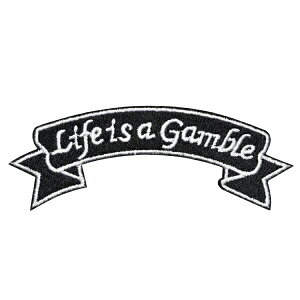 by hJ ACڒ c3.9cm×10.3cm Life is a Gamble fR  w 킢  ؂ AbvP Ղ肯 wappen