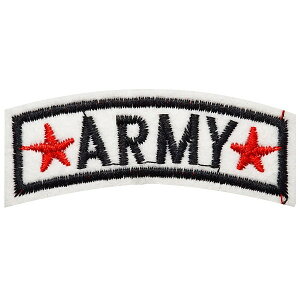 ���b�y�� �h�J �A�C�����ڒ� �c2.1cm×��6.5cm �z���C�g ARMY �� �X�^�[ �A�C�������b�y�� �~���^���[���b�y�� ��| ���� ���w ����؂� �A�b�v���P �����Ղ肯 wappen