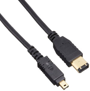 �G���R�� IEEE1394 FireWire400(i.LINK�EDV)�P�[�u�� 6pin-4pin 1.0m �u���b�N IE-461BK