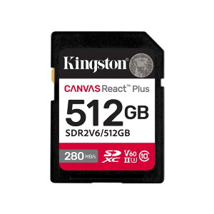 �L���O�X�g�� SDXC�J�[�h 512GB �ő�280MB/s UHS-II V60 4K Canvas React Plus SDR2V6/512GB ���i��������