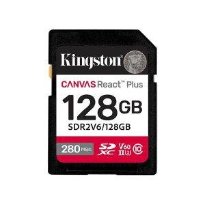 Kingston �L���O�X�g�� SDXC�J�[�h 128GB �ő�280MB/s UHS-II V60 4K Canvas React Plus SDR2V6/128GB ���i��������