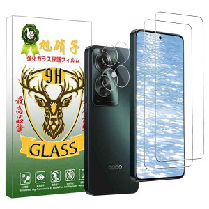 Rchlr フィルム OPPO RENO11 A 用の ガラスフィルム カメラフィルム 【2枚画面保護フィルム+2枚カメラ保護】 OPPO RENO 11A用の 強化ガラス 3Dラウンドエッジ加工 高透過率 reno11a 液晶 保護フィルム 薄