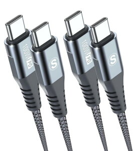 USB-C to USB-C �P�[�u�� 100W �y2m/2�{�Z�b�g�zPD�Ή� �}���[�d �f�[�^�]�� �Ή� iPhone17/16/15 Pro MAX/iPad Pro/Air/mini6/MacBook/Samsung Galaxy S26/S25/