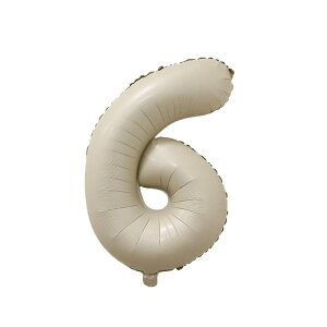 40インチ 大きい 数字 バルーン 6 クリーム 白 ベージュ ナンバー バルーン 誕生日 数字 風船 約100cm ハッピーバースデー 前撮り 結婚式パーティー 記念日 ウェディング お祝い 飾り