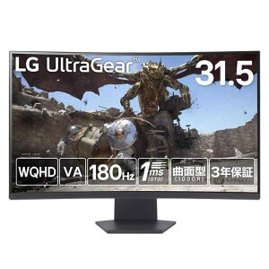 LG Q[~Oj^[ LG UltraGear 32GS60QC-B 31.5C`/PCQ[AƒpQ[/WQHD(2560×1440)/Ȗʌ^VA(1000R)/A`OA/180Hz/1msiGTGj/VRR(AMD FreeSyncΉ