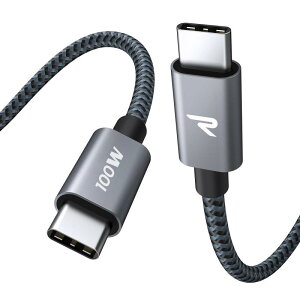 RAMPOW USB C ケーブル PD3.0対応 100W/5A 超高速充電 データ転送 断線防止 高耐久ナイロン タイプc iPhone 17/Air/16/16e/iPhone 15 充電ケーブル MacbookPro/iPad ProA