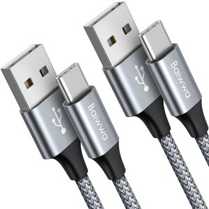 USB Type C ケーブル【1.5m 2本セット】USB-A to USB-C 急速充電 Baiwwa タイプC ケーブル 高速データ転送 Galaxy S22 S21 S20 S10 S9 A22、iPhone 16 15 Pro Plus、Xpe