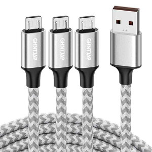GHNTJAP マイクロ USB ケーブル 1M 【3本セット】 Micro USB ケーブル QC3.0急速充電 データ転送 アンドロイド充電ケーブル Androidスマホ対応 高耐久ナイロン