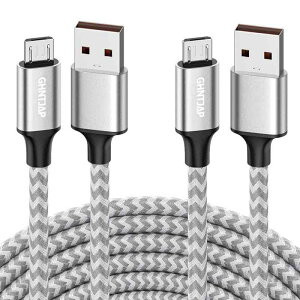 GHNTJAP マイクロ USB ケーブル 2M 【2本セット】 Micro USB ケーブル QC3.0急速充電 データ転送 アンドロイド充電ケーブル Androidスマホ対応 高耐久ナイロン