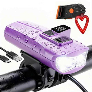 Ganbale ���]�ԃ��C�g �[�d�� �O��Z�b�g Type-C IPX6�h�� 300���[���� 4�i�K���� �n�[�g�^�e�[�����C�g�t�� �y�� ���^ ���O���\ �����d�����p �ʋ� �ʊw �q���p �N���X�o�C�N �T�C�N�����C�g