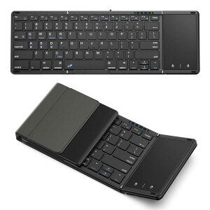 Omikamo キーボード ワイヤレス 折り畳み式 ipad キーボード Bluetooth タッチパッド付き 英語配列 フルサイズ 無線 マルチペアリング Android/iOS/Windows/Mac/Google対応 USB-C充電式 パンタグラフ