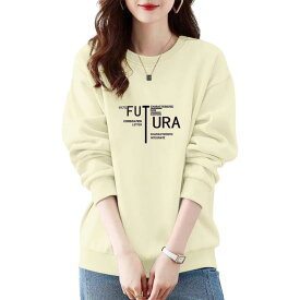 [Augseed] トレーナー レディース 厚手 長袖 トップス 秋 冬 スウェット プルオーバー 大きいサイズ ゆったり 冬服 おしゃれ 可愛い パーカー 英字 ロゴ プリント ヘビーウェイト ファッション