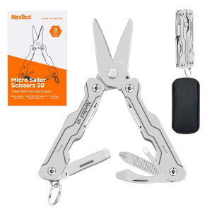 NexTool �}���`�c�[�� �~�j�Z�[���[ �n�T�~ S0�A8-in-1 ���y�ʃL�[�z���_�[�^ EDC �}���`�c�[���b���C���[�J�b�^�[�E�s���Z�b�g�t���b�L�����v�E�o�R�EDIY�E���퐶���ɍœK�b�j�������ւ̃M�t