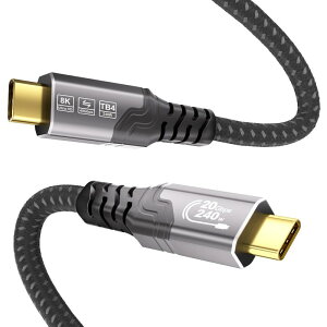 ZIKNYDO USB C �P�[�u�� 2m�CUSB-C 3.2 Gen2x2 �K�i 20Gbps �����]���C8K@30Hz�C4K@144Hz/60Hz ���j�^�[�f���o�͑Ή��C�^�C�vc �P�[�u�� 240W �}���[�d�CThunderbolt 4/MacBoo
