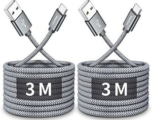 USB Type C �P�[�u���y3m 2�{�Z�b�g�zCLEEFUN �}���[�d �^�C�v C �P�[�u�� ���� �����f�[�^�]�� �R�[�h �^�C�vc ���ϋv �f���h�~ �i�C���� Switch�AiPhone15Pro iPhone15�AXperia�AGalaxy S1