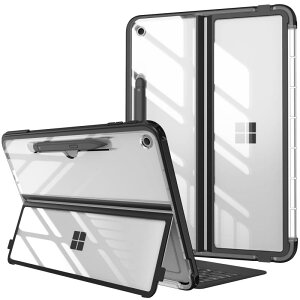 Fintie for Microsoft Surface Pro 12 �P�[�X �J�o�[ 2025�N���f�� 12�C���` �^�C�v�J�o�[ �\�t�gTPU �S�ʕی�^ �X�^���h�ی�@�\�t�� �L�b�N�X�^���h�P�[�X �y�� ���^ �ϏՌ�(�N���A)