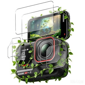 AQXNG �Ή� Insta360 Ace Pro 2 �ی�t�B���� �K���X�t�B���� �y���C����ʋ����K���X×2�� �E�T�u��ʃK���X×2�� �E�����Y�ی�t�B���� TPU���z �C���X�^360 ace pro 2 �p�� �t�B���� �����K���X ���