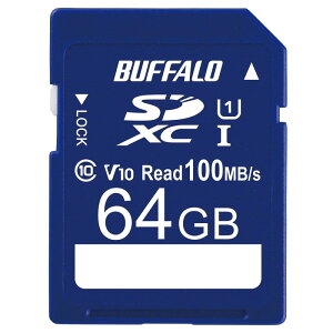 �o�b�t�@���[ SD�J�[�h 64GB 100MB/s UHS-1 �X�s�[�h�N���X1 VideoSpeedClass10 IPX7 Full HD �f�[�^�����T�[�r�X�Ή� RSDC-064U11HA/N