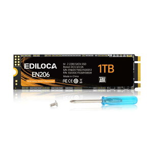 EDILOCA EN206 SSD 1TB M.2 2280 3D TLC NAND�t���b�V������ SATA III 6Gbps �G���[�����@�\ �����d�� �ϏՌ� �����^SSD 3�N (1TB) nvme�̓T�|�[�g���Ȃ�