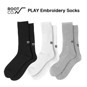 �yROOT CO.�zPLAY Embroidery Socks (�u���b�N)