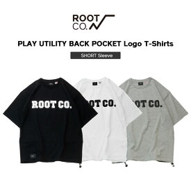 【ROOT CO.】 PLAY UTILITY BACK POCKET Logo T-Shirts