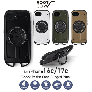 �yROOT CO.�z[iPhone16e/iPhone17e���p]GRAVITY Shock Resist Case Rugged Plus.�i�ꕔ�\��i�j