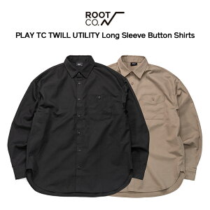 �yROOT CO.�zPLAY TC TWILL UTILITY Long Sleeve Button Shirts