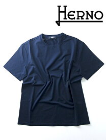HERNO/ヘルノ 半袖Tシャツ/ドレスジャージーコットン her420401−ネイビー