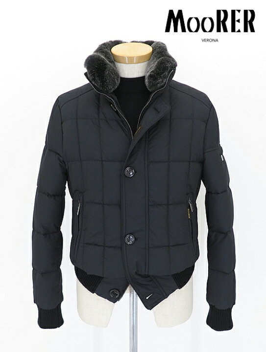 楽天市場】MOORER ムーレー メンズ ダウン ブルゾン ブラック SOLERI  