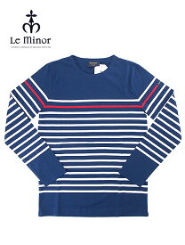 バスクシャツ/長袖 Le minor/ルミノア lem460805−ネイビー×ホワイト×レッド