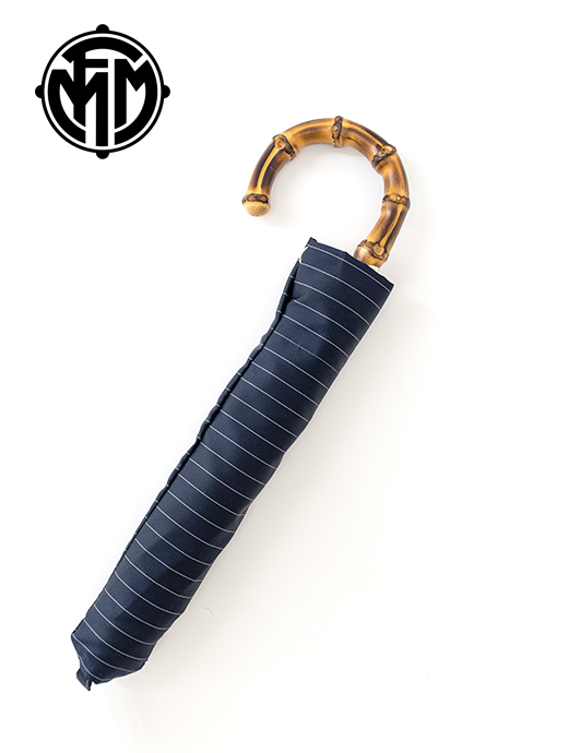 Maglia Francesco マリア・フランチェスコ ハンドメイド傘/折り畳み/バンブーハンドル/ストライプ maf461005－ネイビー×ホワイトのサムネイル