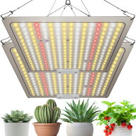 植物育成ライト 60W LED パネル 2台 放熱効率UP IP65防水 温白色 256LED フルスペクトル UV IR 長寿命 量…