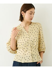 【SALE／30%OFF】ドットプリントウエストタックペプラムブラウス/イージーケア ROPE' ロペ トップス シャツ・ブラウス ベージュ ネイビー【RBA_E】【送料無料】[Rakuten Fashion]
