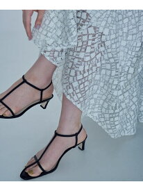ナロークロスストラップヒールサンダル ROPE' ロペ シューズ・靴 サンダル ブラック ホワイト【送料無料】[Rakuten Fashion]