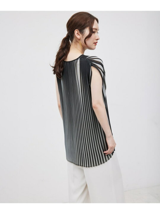 楽天市場】【SALE／70%OFF】プリーツノースリーブブラウス(バイカラー 