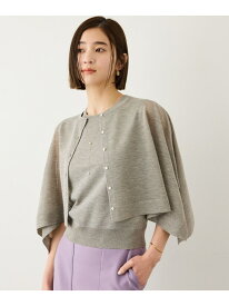 LEVITA レイヤードニットプルーオーバー(ケープ*タンクトップ)/接触冷感・イージーケア ROPE' ロペ トップス カットソー・Tシャツ ブラック ベージュ【送料無料】[Rakuten Fashion]
