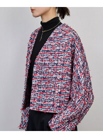 【SALE／50%OFF】MALHIA-KENT(マリアケント) ツイードVネックジャケット ROPE' ロペ ジャケット・アウター ノーカラージャケット ネイビー ホワイト【RBA_E】【送料無料】[Rakuten Fashion]