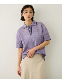 【SALE／50%OFF】【COOHEM(コーヘン)】SUKASHI EMBOSSED KNIT/セットアップ対応 ROPE' ロペ トップス ニット ベージュ パープル【RBA_E】【送料無料】[Rakuten Fashion]