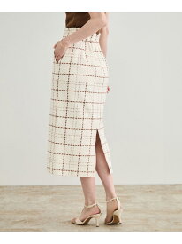 【SALE／50%OFF】【洗える】ツイードチェック ポケット付きタイトスカート ROPE' ロペ スカート その他のスカート ブラック レッド ベージュ【RBA_E】【送料無料】[Rakuten Fashion]