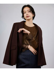 【SALE／50%OFF】レース袖シアーベロアカットソー/イージーケア ROPE' ロペ トップス カットソー・Tシャツ ブラウン ブラック ピンク【RBA_E】【送料無料】[Rakuten Fashion]