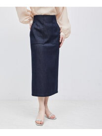 シルクコットン ポケット付きデニムタイトスカート【メディア掲載】 ROPE' ロペ スカート その他のスカート ネイビー【送料無料】[Rakuten Fashion]