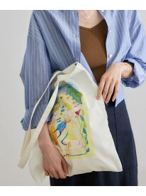 【SALE／50%OFF】【Kei Nagayama for ROPE'】イラスト入りトートバッグ【A4対応】 ROPE' ロペ バッグ トートバッグ ホワイト ブラック【RBA_E】【送料無料】[Rakuten Fashion]