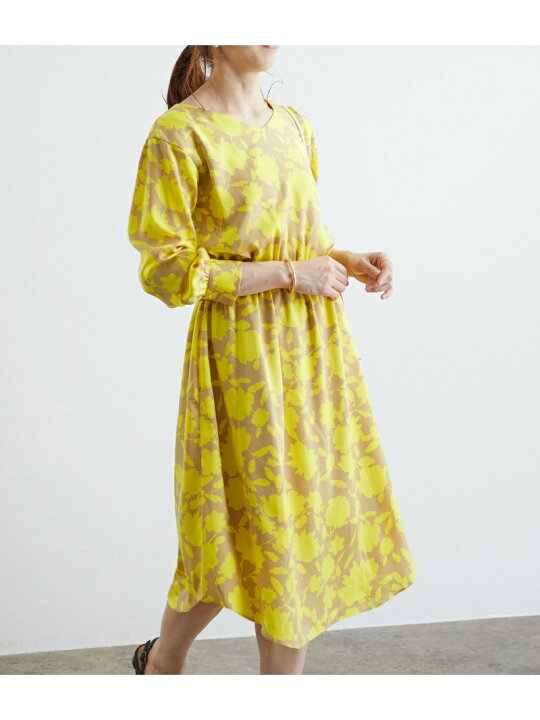 楽天市場 Sale 63 Off 起毛サテン花柄ワンピース Rope ロペ ワンピース ドレス その他のワンピース ドレス イエロー パープル Rba E 送料無料 Rakuten Fashion Rope