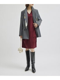 【SALE／70%OFF】キュプラポリエステルタックフォルムワンピース【Sサイズフェア対象】 ROPE' ロペ ワンピース・ドレス ワンピース レッド ブラック【RBA_E】【送料無料】[Rakuten Fashion]