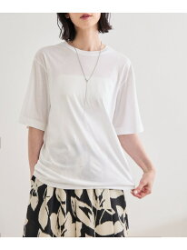 【SALE／50%OFF】【洗える】グレイス天竺 5分袖Tシャツ ROPE' ロペ トップス カットソー・Tシャツ ホワイト ブラック ブルー【RBA_E】【送料無料】[Rakuten Fashion]