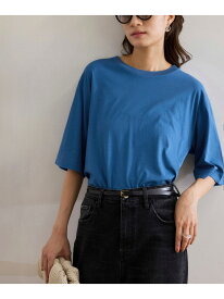【SALE／50%OFF】【洗える】グレイス天竺 5分袖Tシャツ ROPE' ロペ トップス カットソー・Tシャツ ホワイト ブラック ブルー【RBA_E】【送料無料】[Rakuten Fashion]