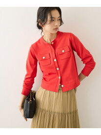 【SALE／50%OFF】ポケットディテールコンパクトカーディガン/イージーケア ROPE' ロペ トップス カーディガン ブラウン レッド ネイビー ホワイト【RBA_E】【送料無料】[Rakuten Fashion]